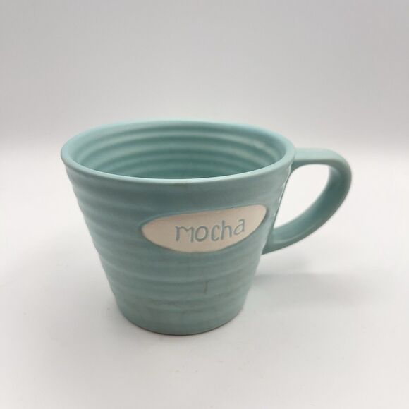 Starbucks Mug Ribbed Pale Blue Ceramic 2007 9 oz - Picture 6 of 11